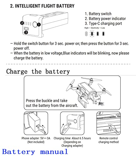 Blomiky Li-Po Battery and Charger for F7 Drone