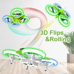 Mini Drone with LED Lights - Green