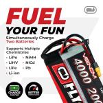 Venom Pro Duo LiPo Battery Charger | 80W X2 AC DC 7A NiMH LiHV LiPo Balance Charger Discharger with Charger Adapter | LiPo 1S to 6S Airsoft, Drone, RC Battery Charger