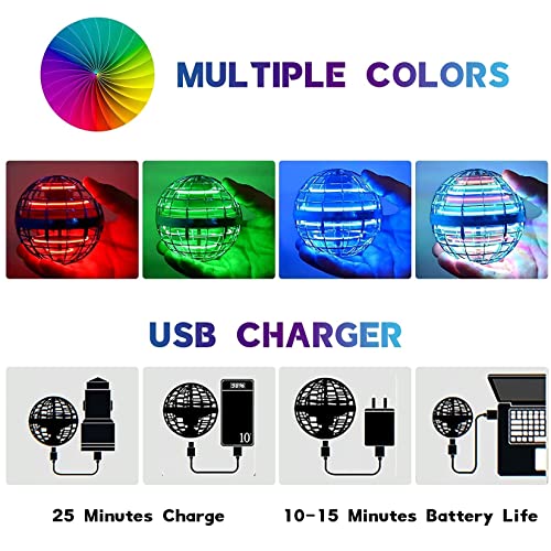 Hand-controlled LED flying ball drone (Blue)