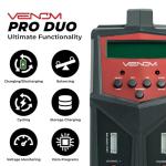 Venom Pro Duo LiPo Battery Charger | 80W X2 AC DC 7A NiMH LiHV LiPo Balance Charger Discharger with Charger Adapter | LiPo 1S to 6S Airsoft, Drone, RC Battery Charger