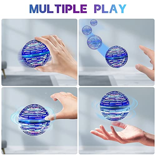 Hand-controlled LED flying ball drone (Blue)