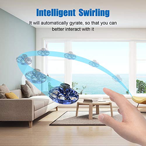 Blue Hand Operated Flying Ball Toy with Lights