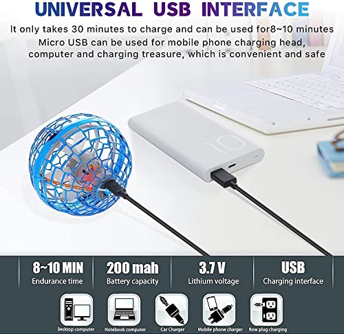 Hand-controlled LED flying ball drone (Blue)