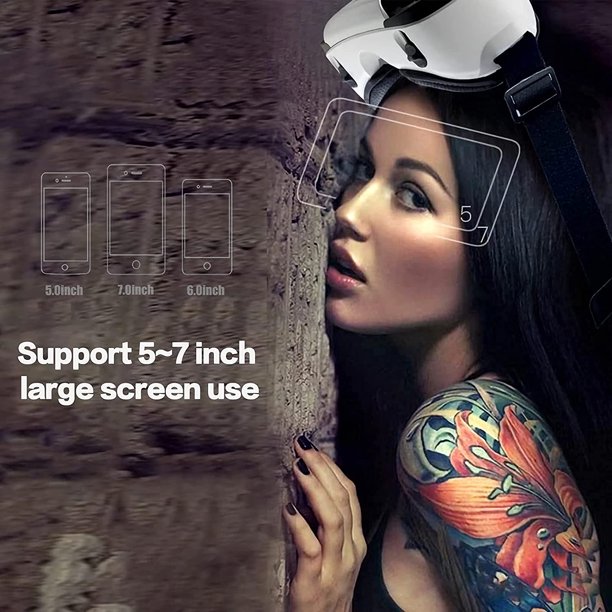 Adjustable VR Headset with Controller for Phones