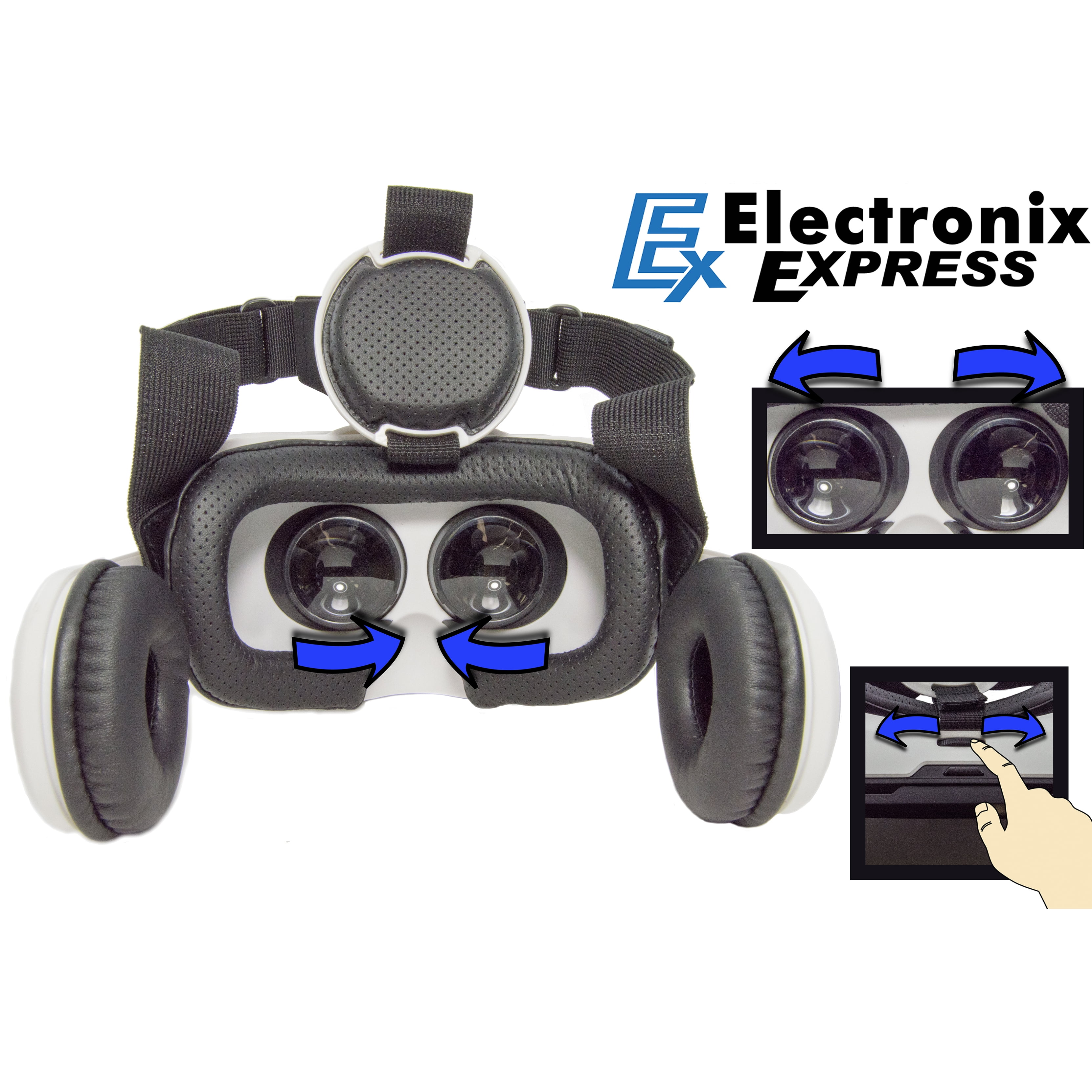 3D VR Headset with Stereo Headphones for Smartphones