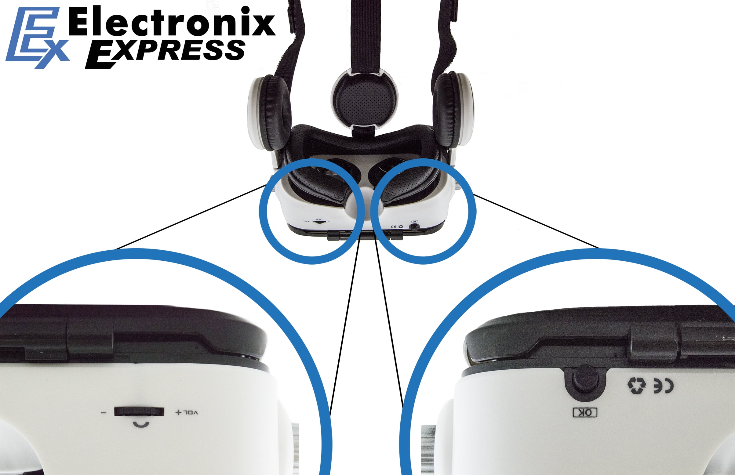 3D VR Headset with Stereo Headphones for Smartphones