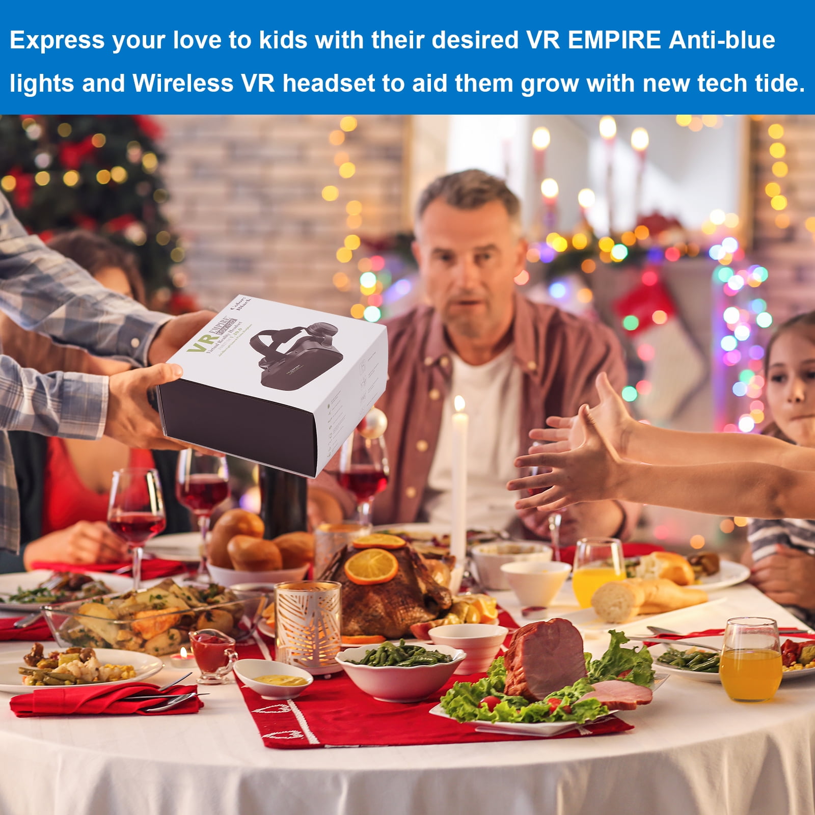 Universal VR Headset with Anti-Blue-Light Lenses