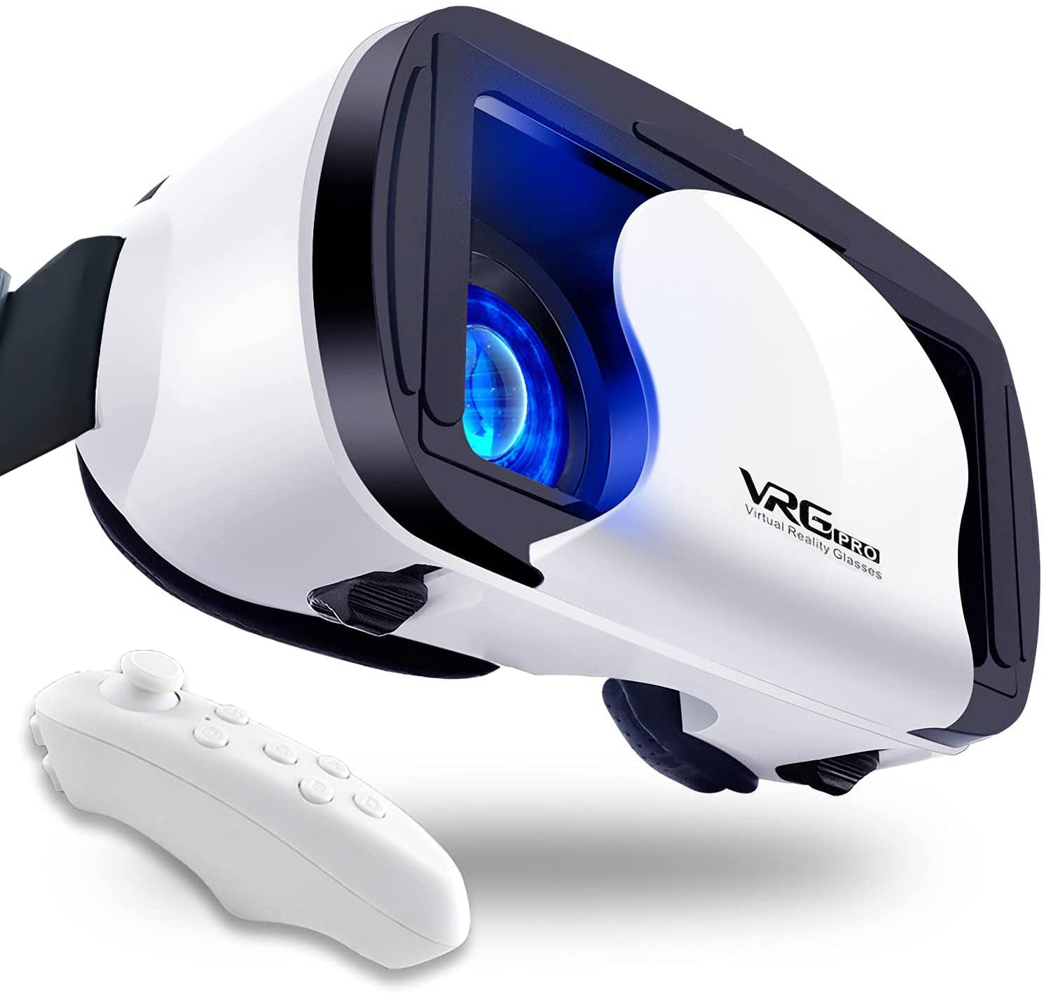 Adjustable VR Headset with Controller for Phones