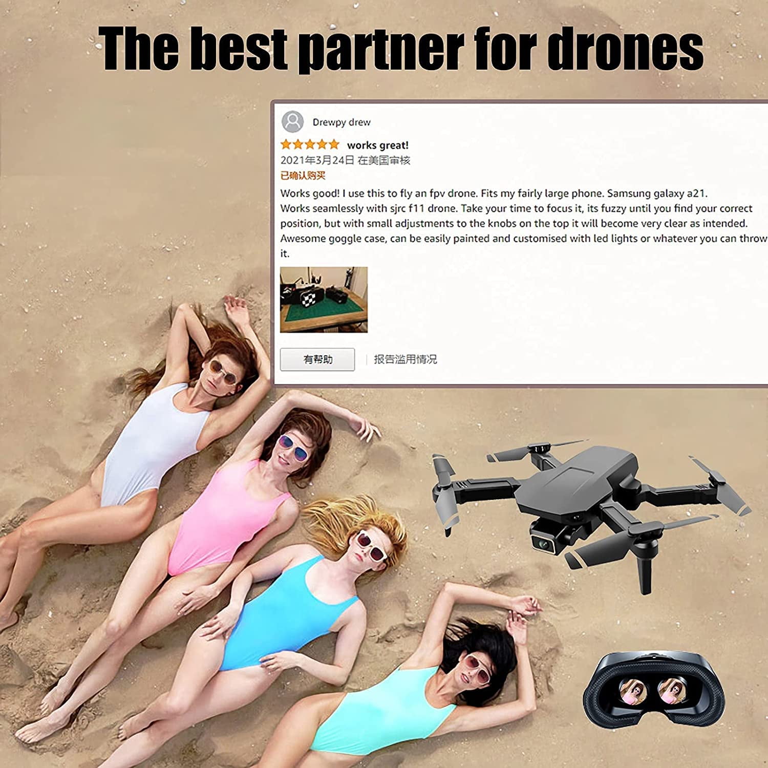 Adjustable VR Headset with Controller for Phones