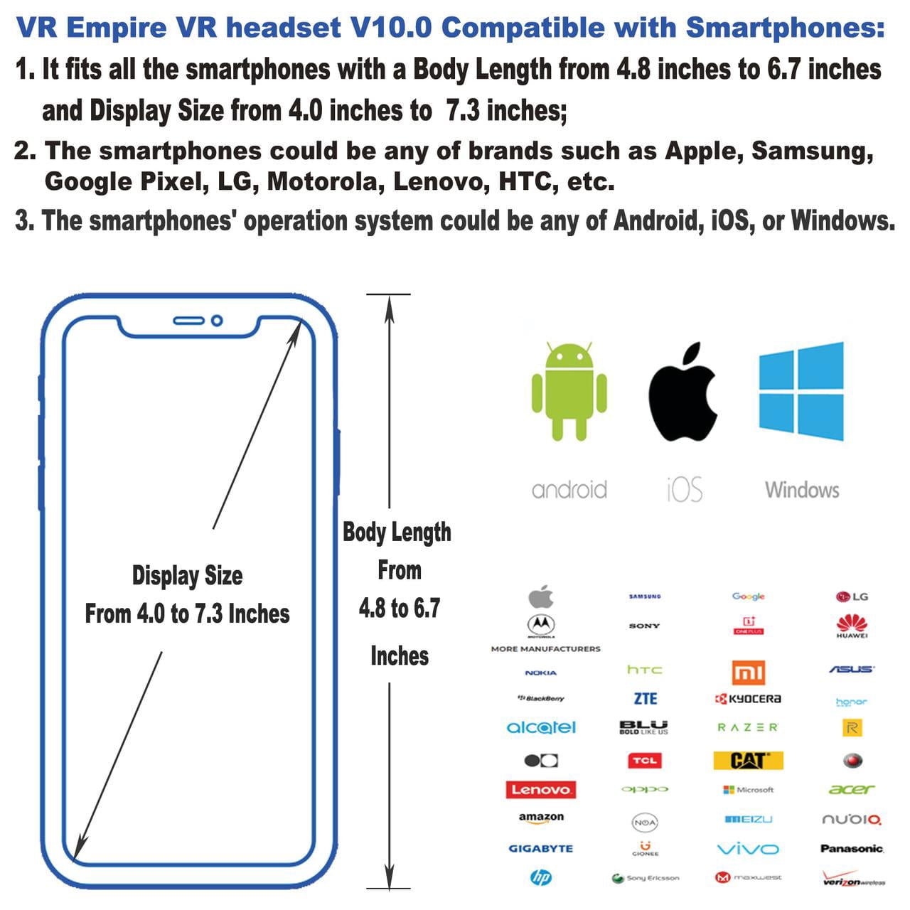120°FOV VR Headset for All Smartphones