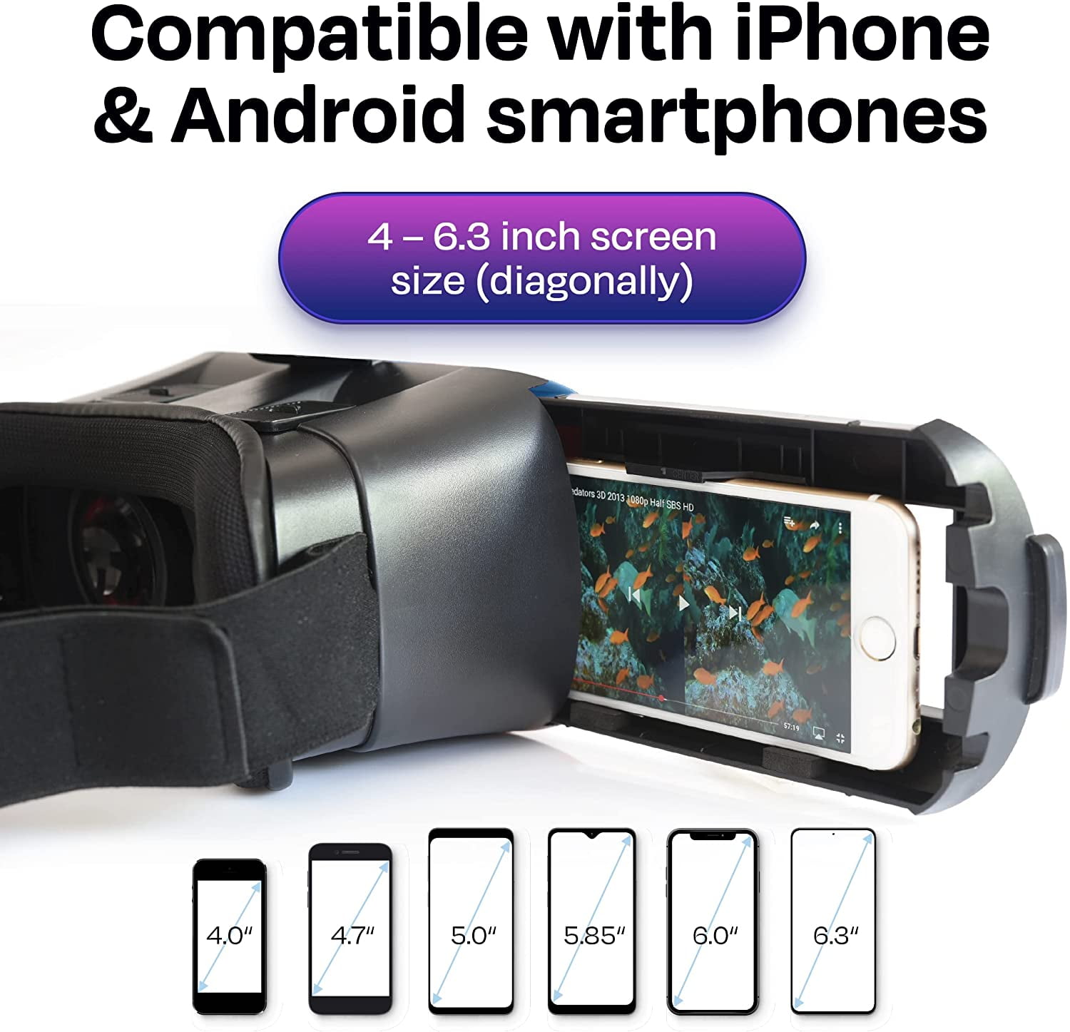 Universal VR Headset for Android & iPhone