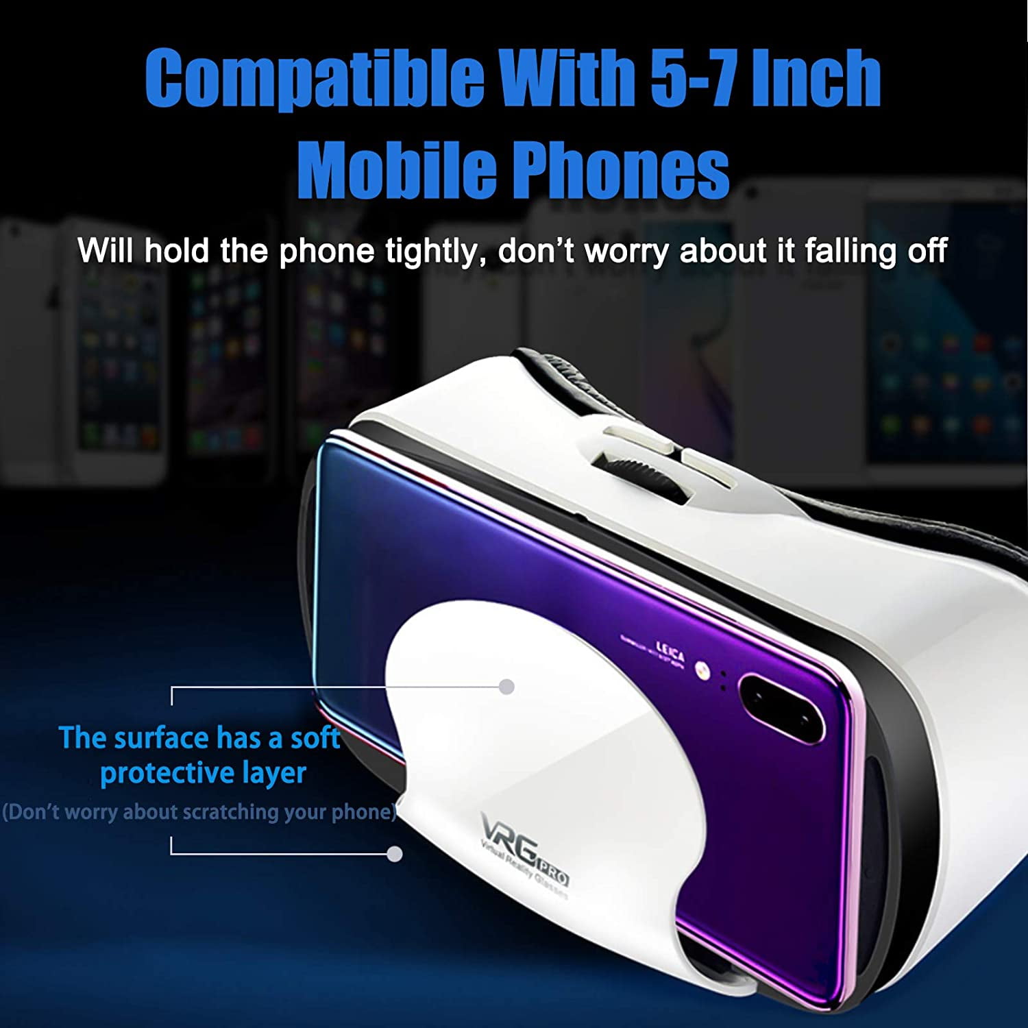 Adjustable VR Headset with Controller for Android/Phone/Windows