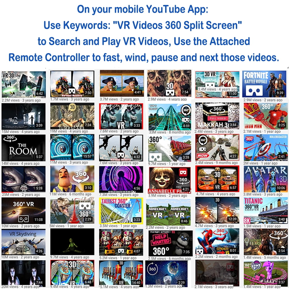 Wireless VR Headset with Controller & Earphones