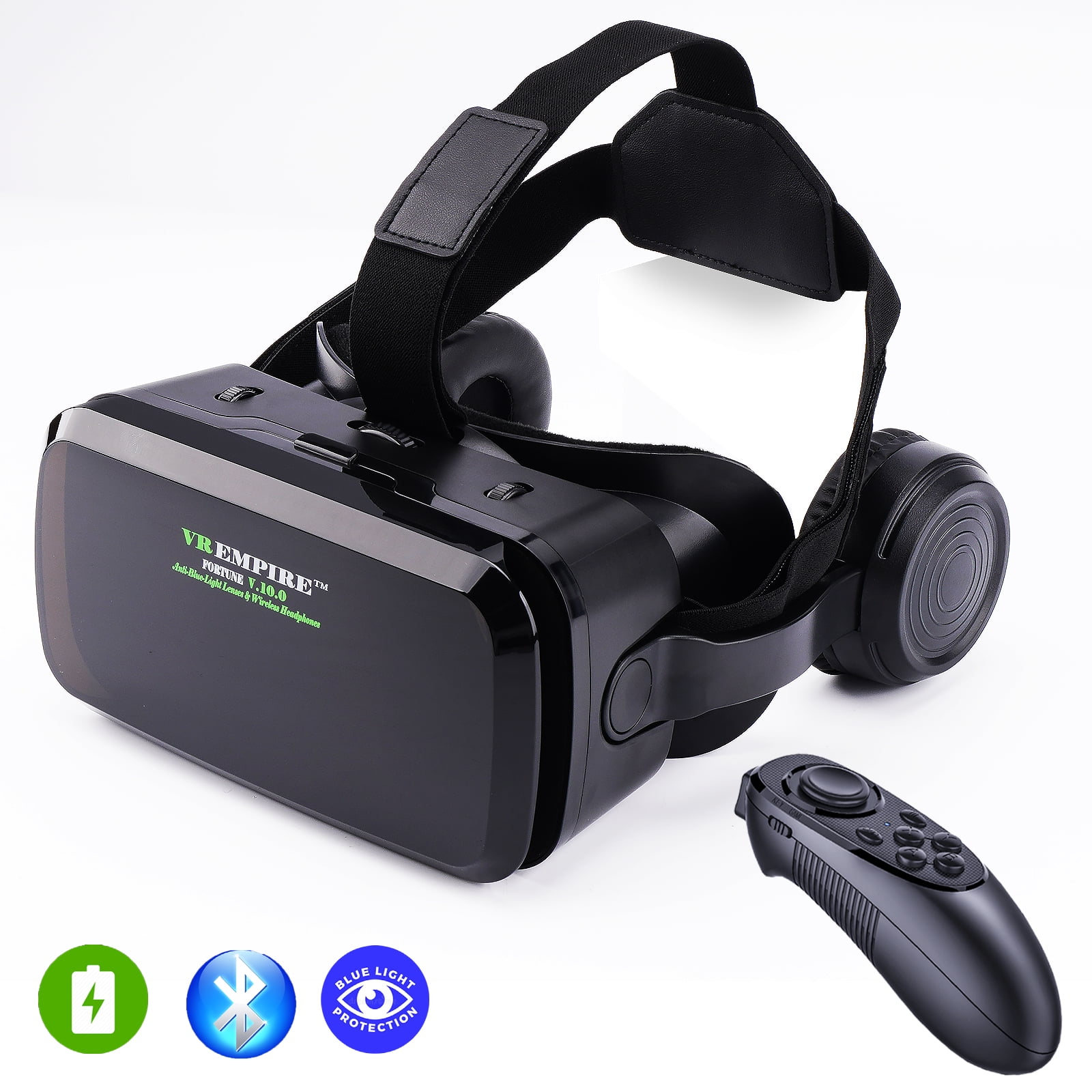 Wireless VR Headset with Controller & Earphones