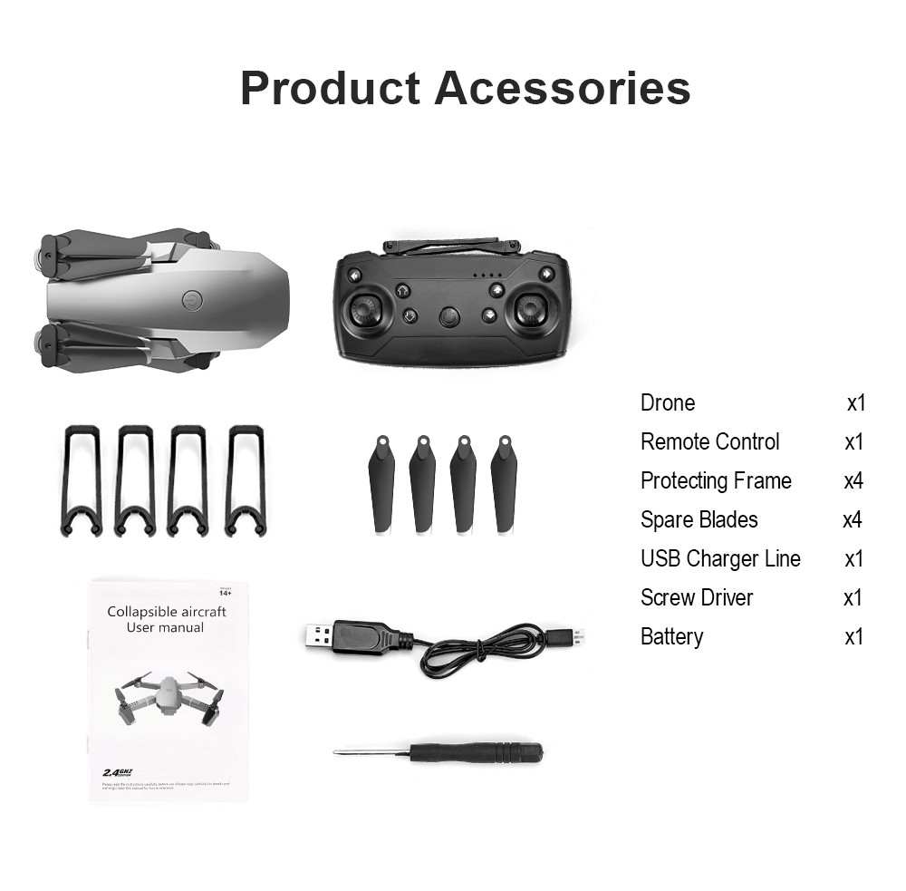 Foldable RC Drone with HD Camera & Bag