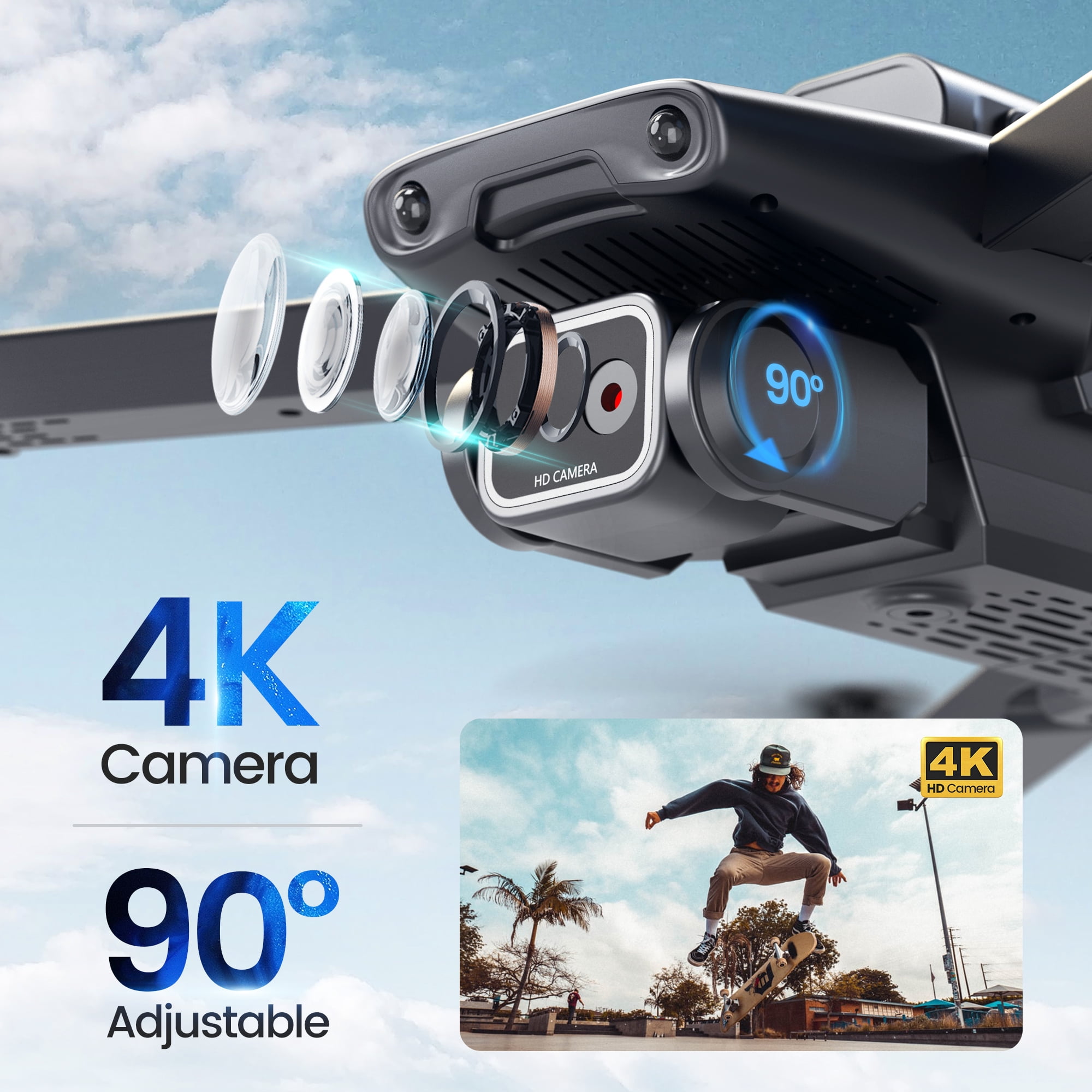 4K HD Camera RC Drone for Kids and Adults