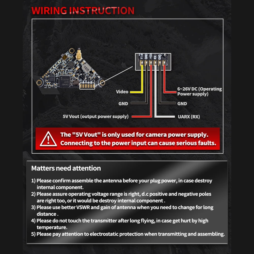 5.8GHz VT5804 FPV Transmitter for Racing Drones