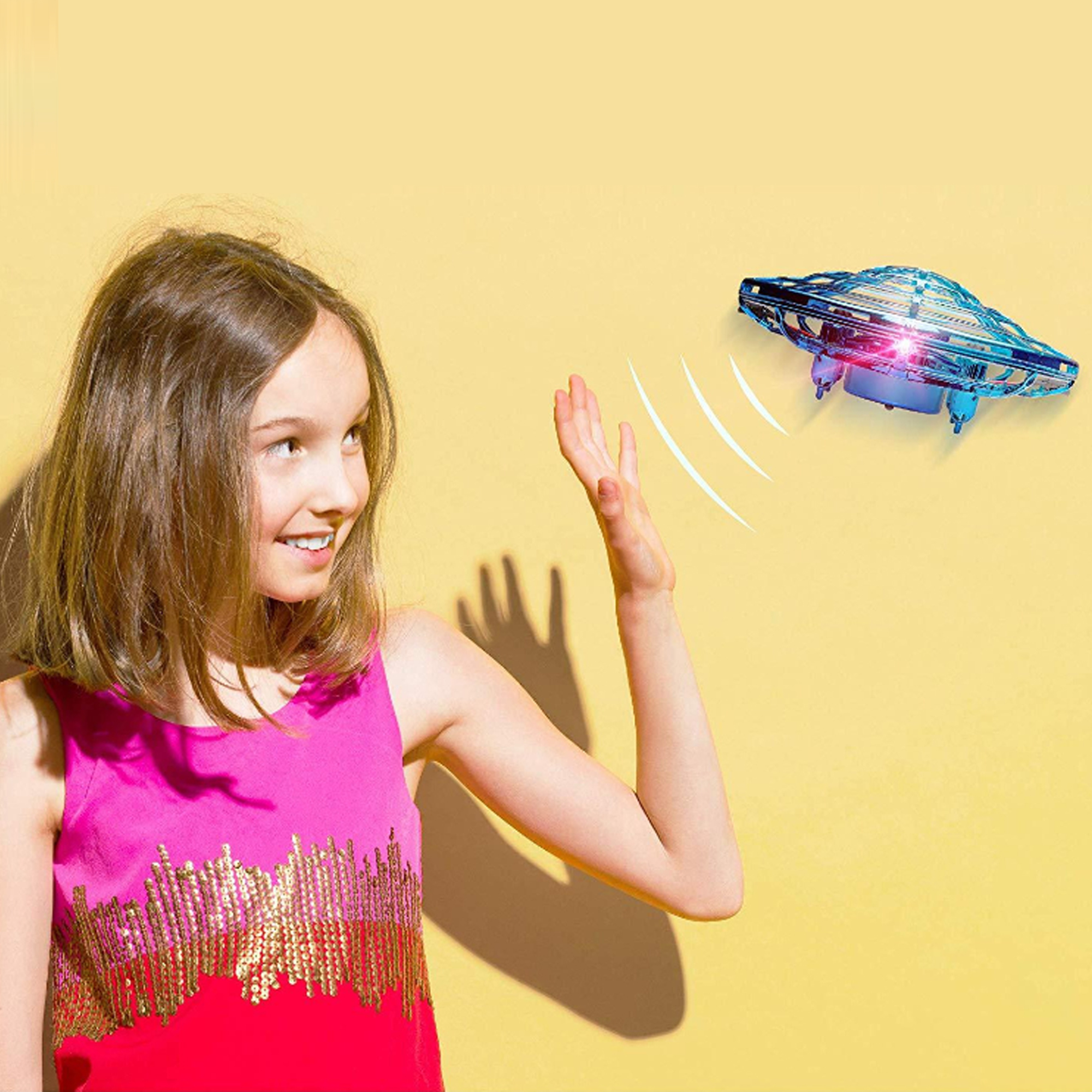 Gold Hand-controlled LED Drone for Kids and Adults