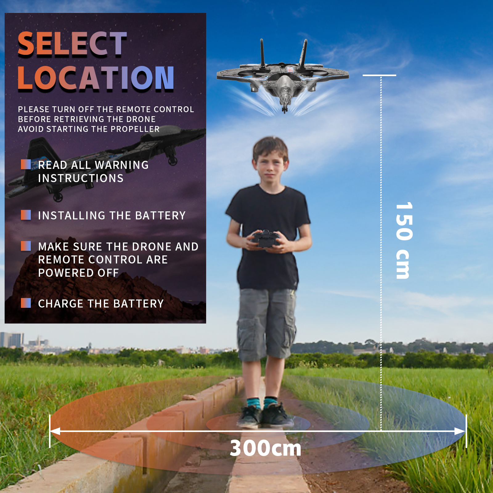 Colorful LED Kids Drone, Remote Control, Ages 8-12