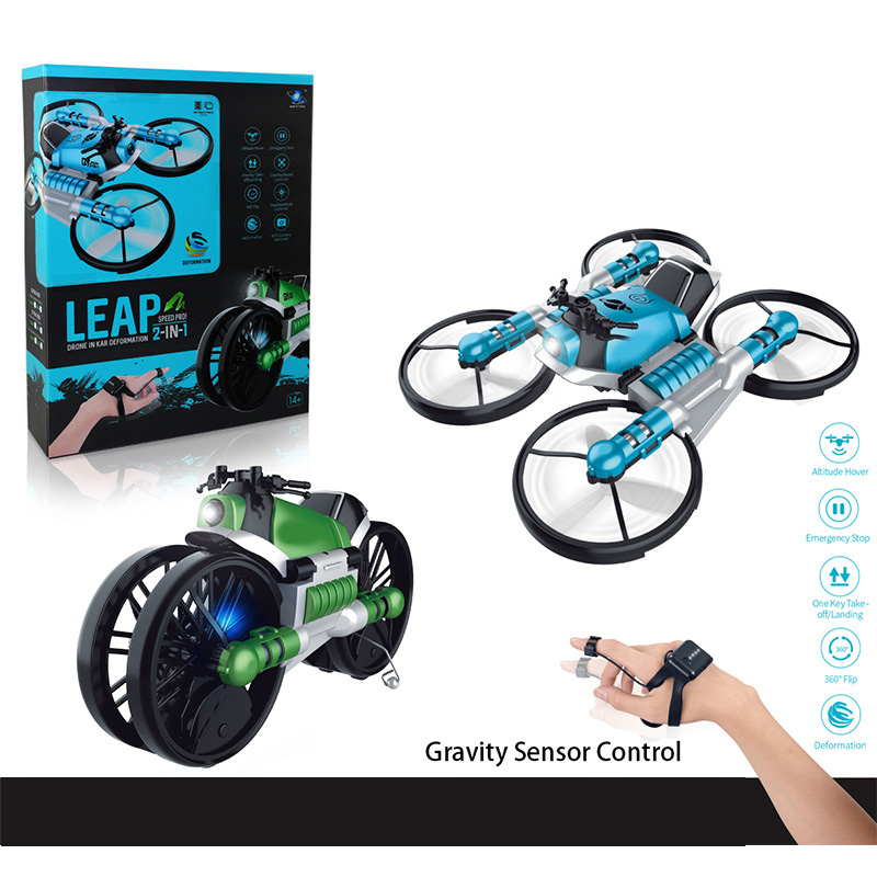 Folding RC Drone and Motorcycle Combo with Camera