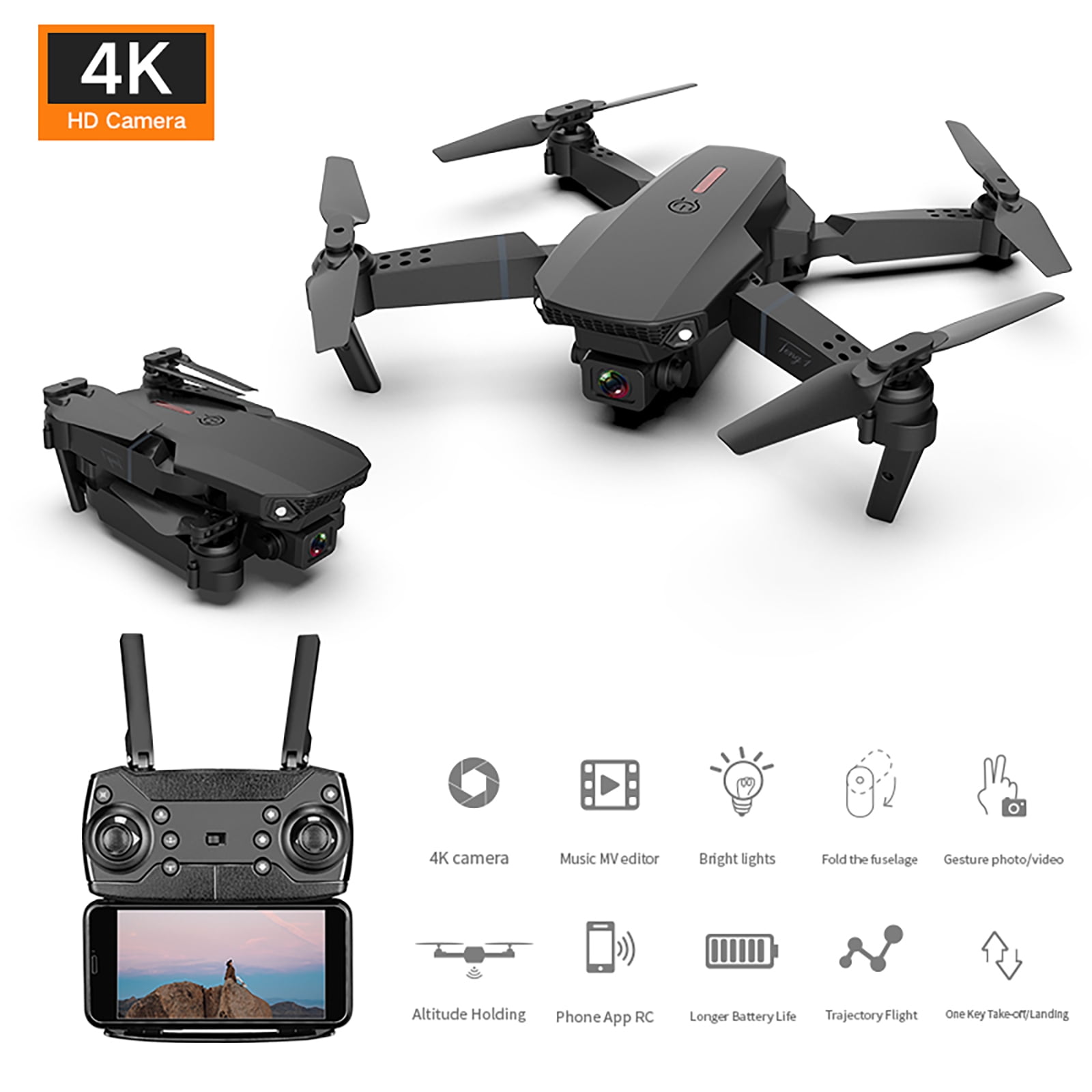Foldable Dual Camera 4K Drone for Beginners