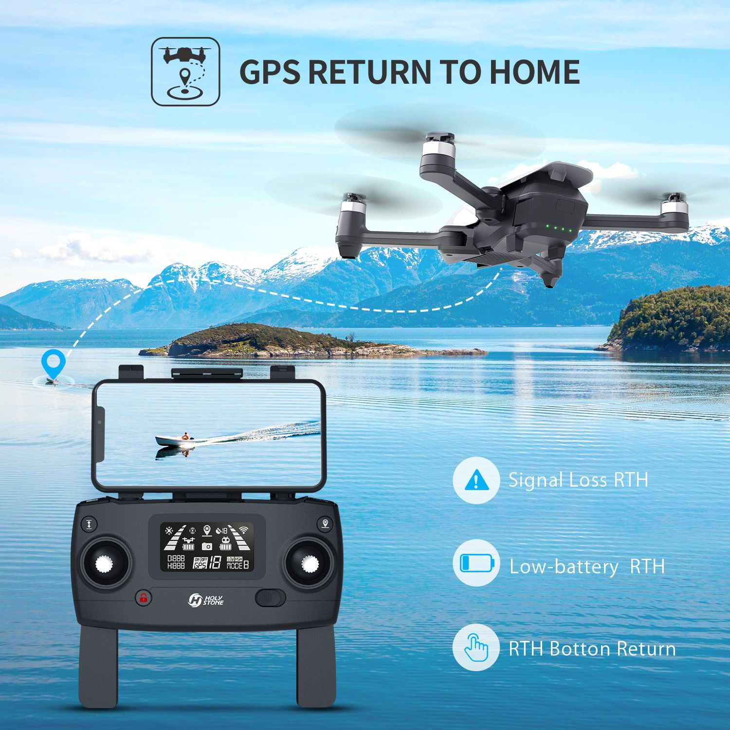 Holy Stone 4K GPS Drone for Adults