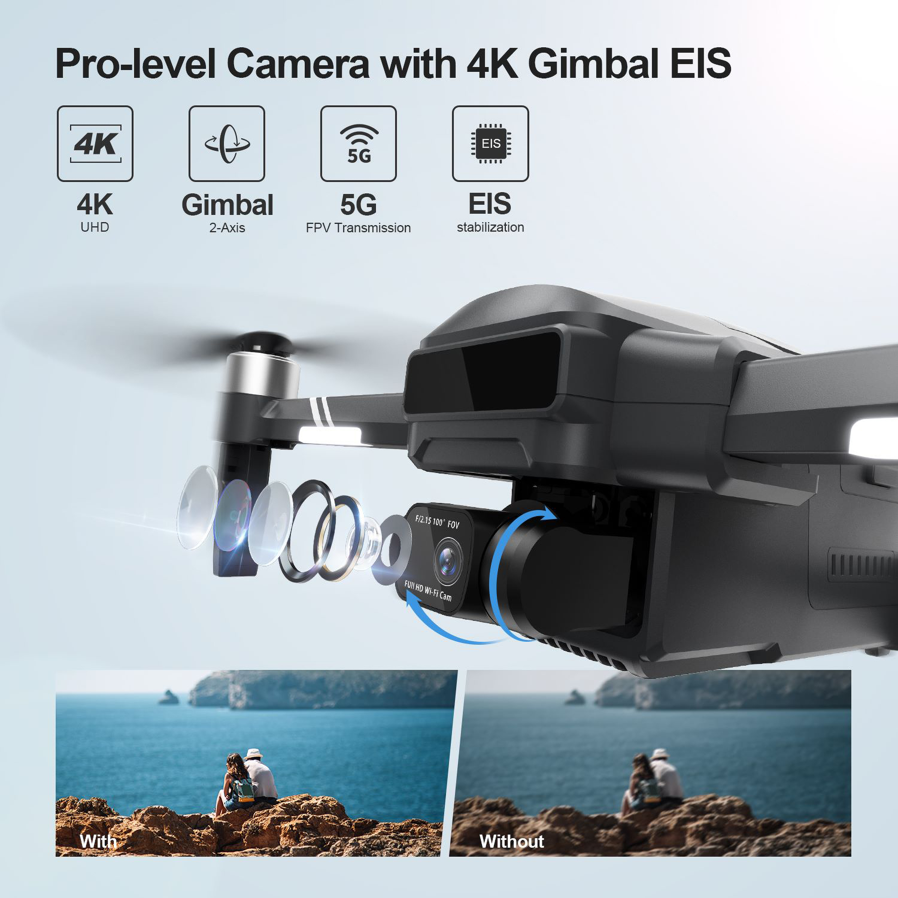 Holy Stone GPS Drone with 4K Camera & Gimbal