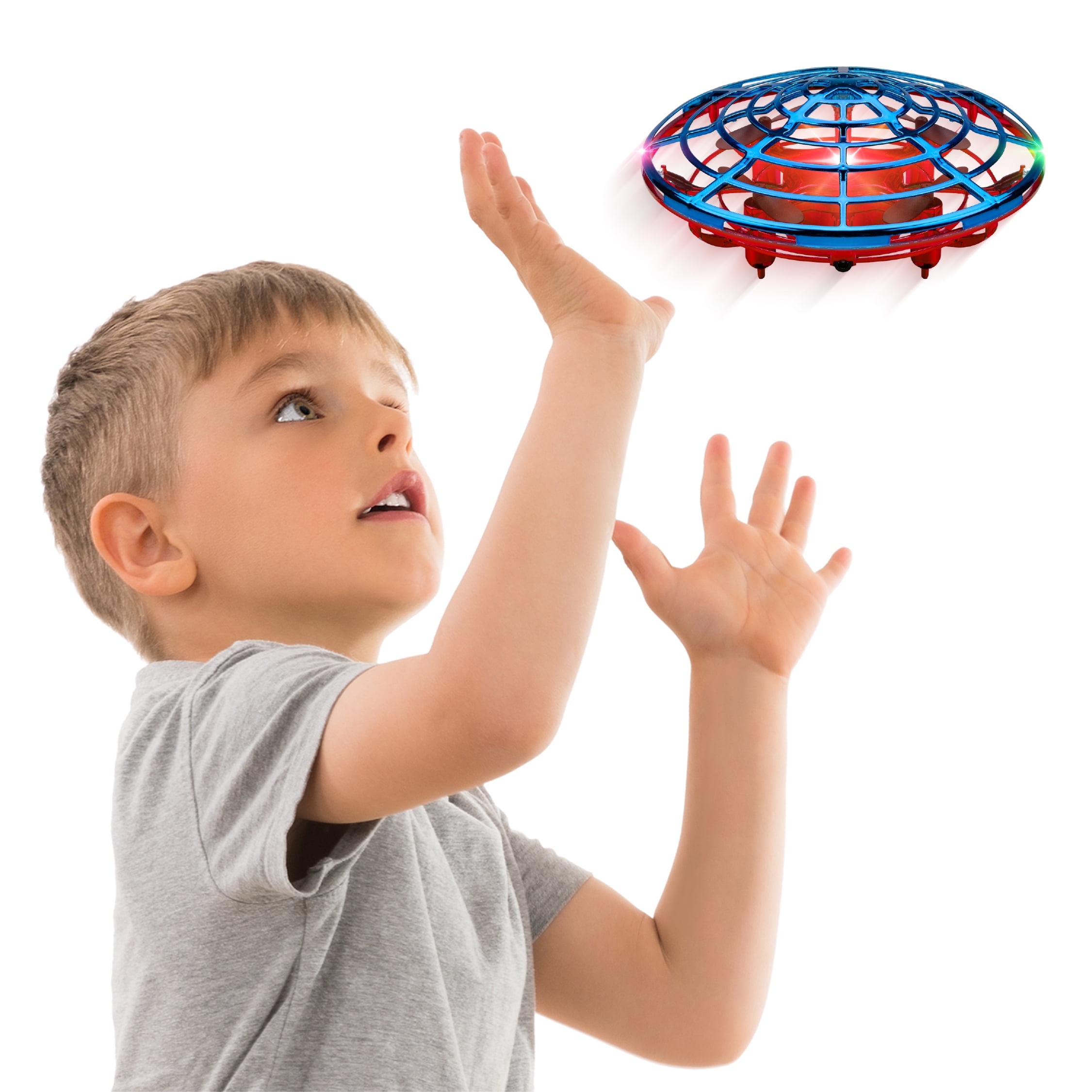 Kids' Hand Operated UFO Drone - Blue/Red