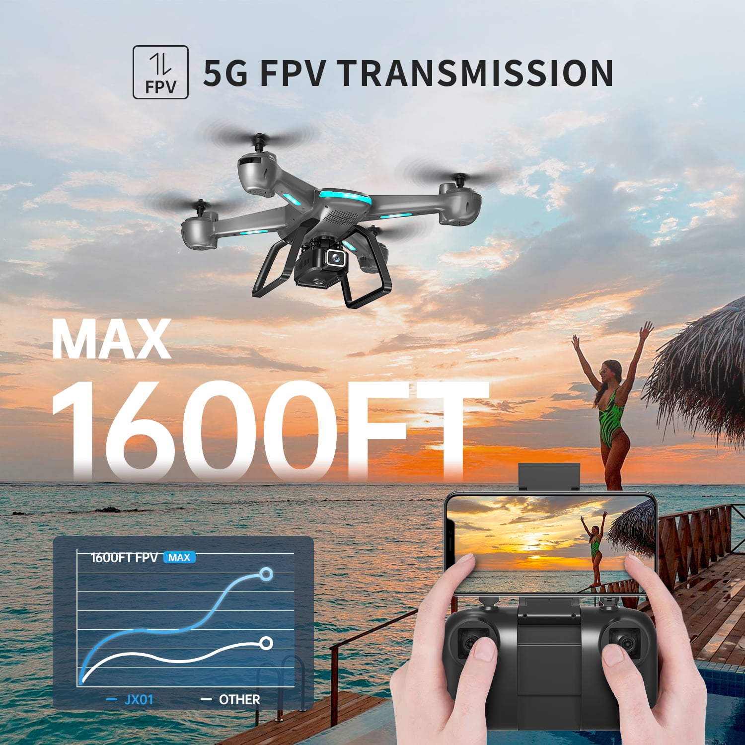 4K GPS Drone with Auto Return for Adults