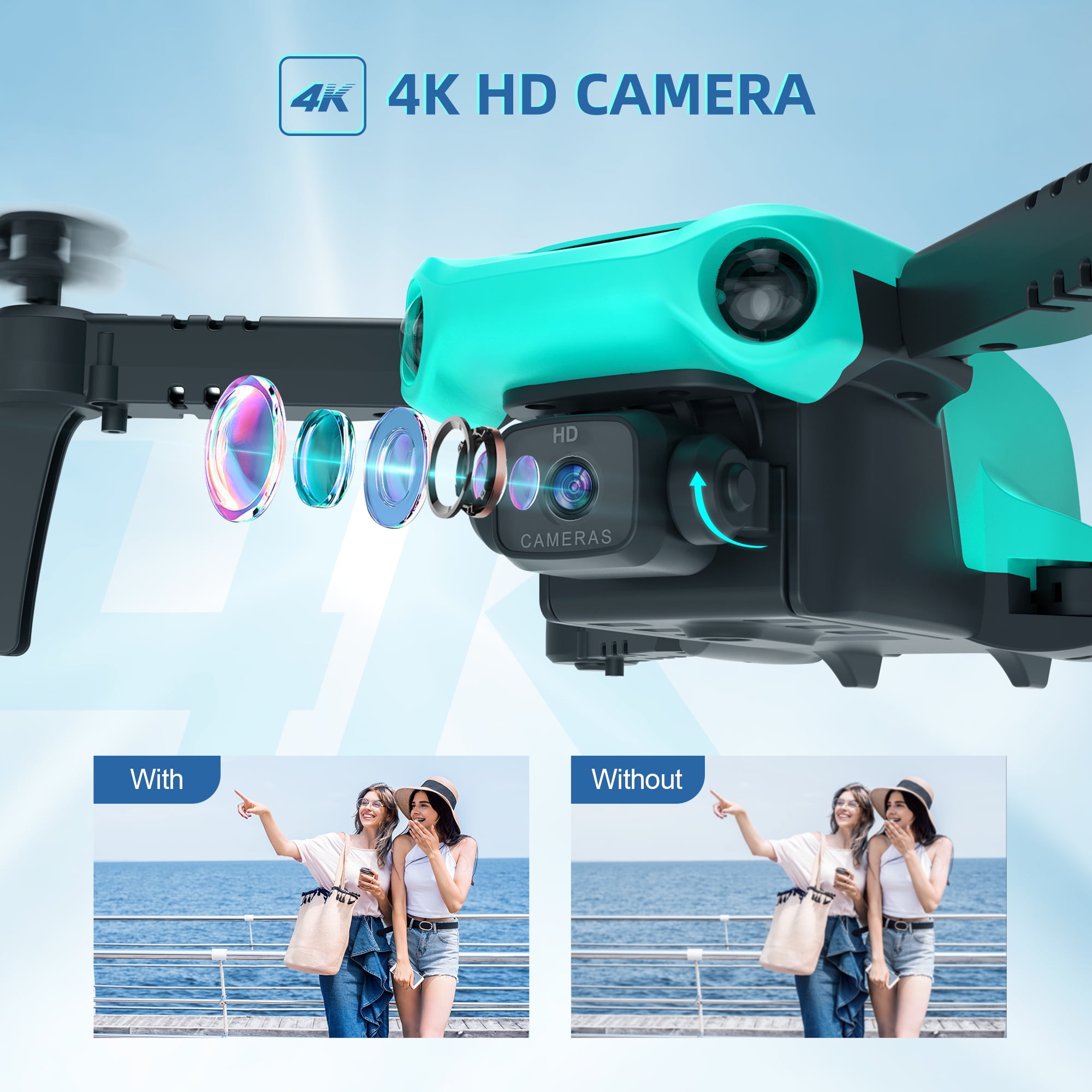DEERC FPV RC Drone with Camera and Sensors