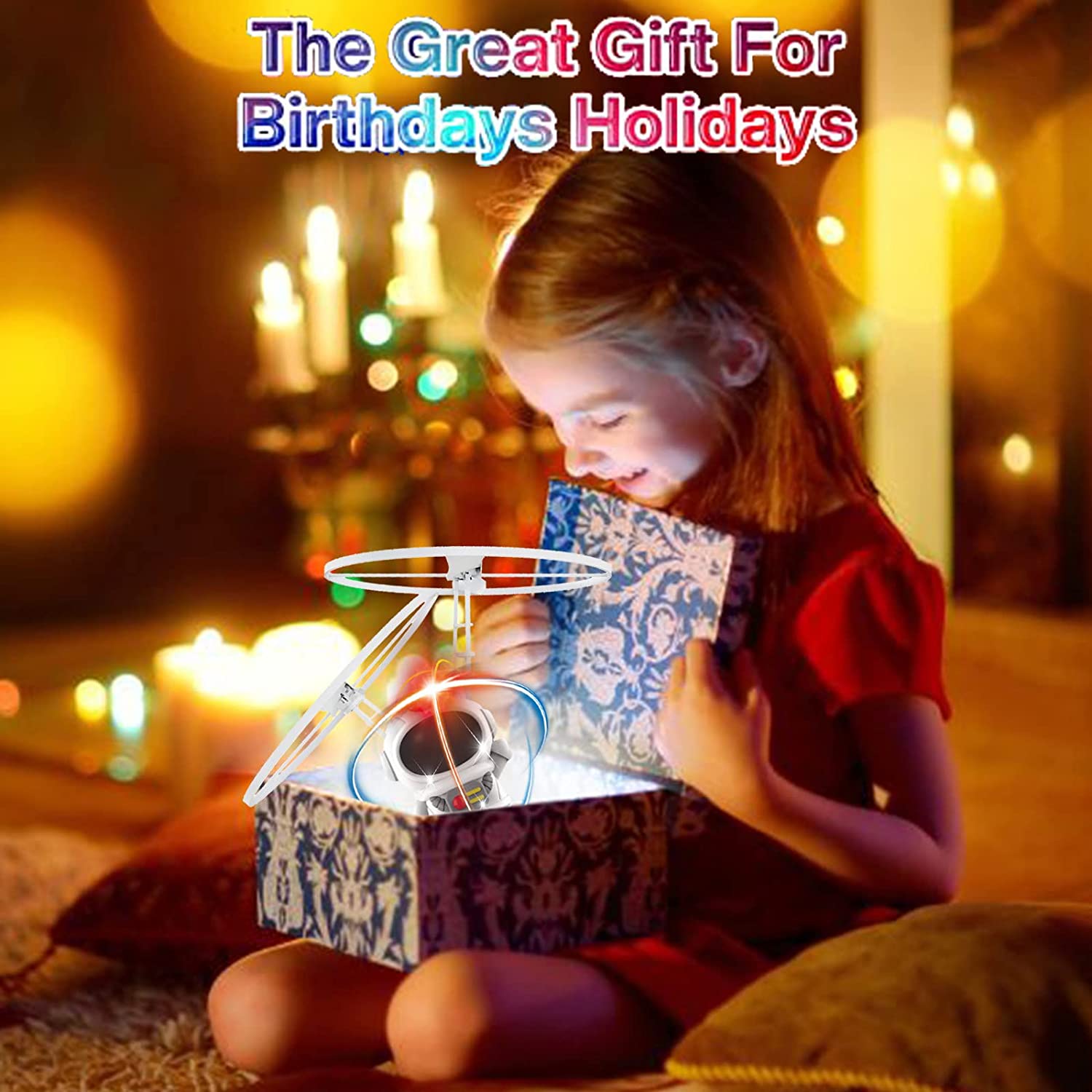 Hand Controlled LED Flying Spinner Drone Toy