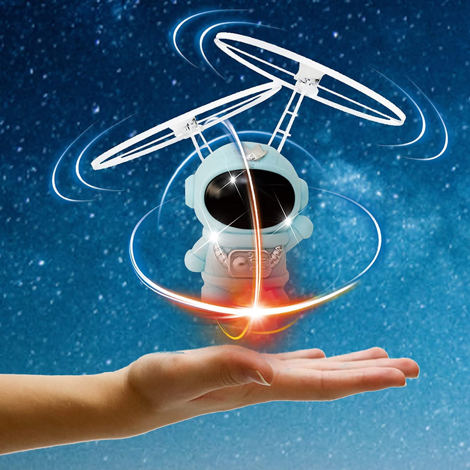 Hand Controlled LED Flying Spinner Drone Toy
