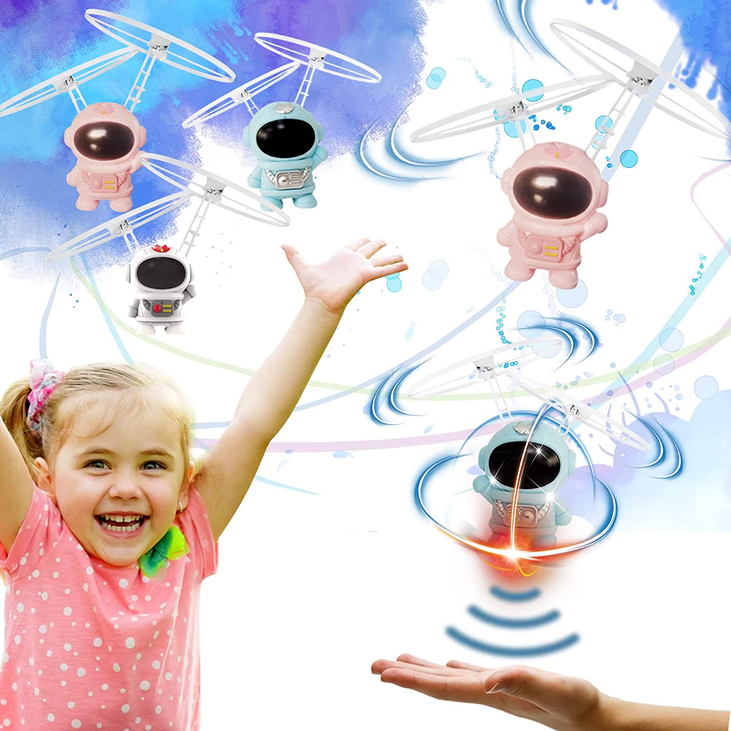 Hand Controlled LED Flying Spinner Drone Toy