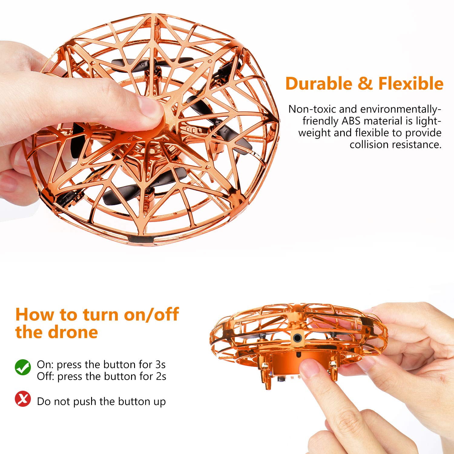 Gold Hand-Controlled Flying Ball for All Ages