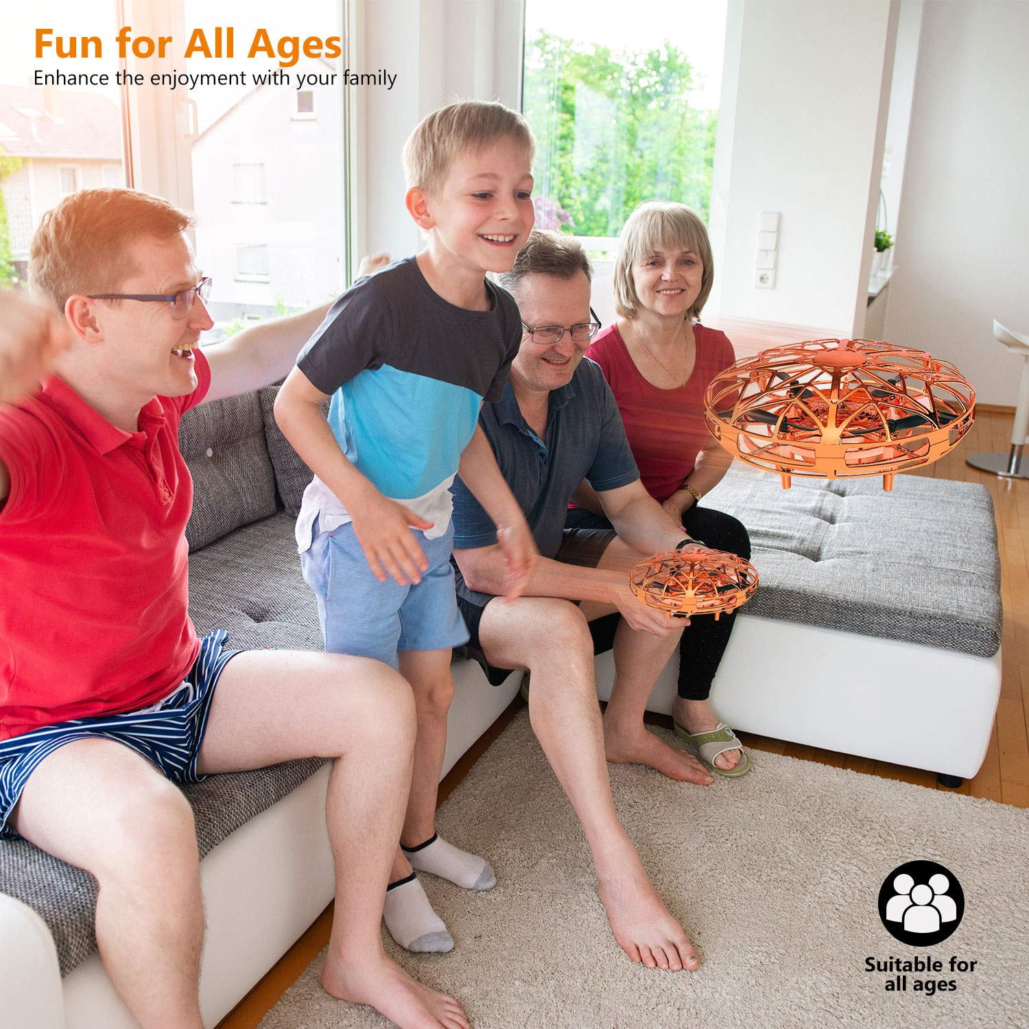 Gold Hand-Controlled Flying Ball for All Ages