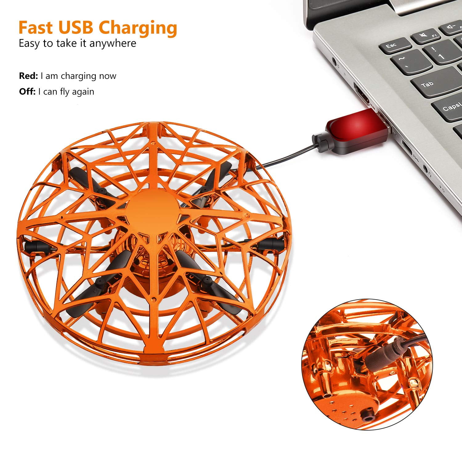 Gold Hand-Controlled Flying Ball for All Ages