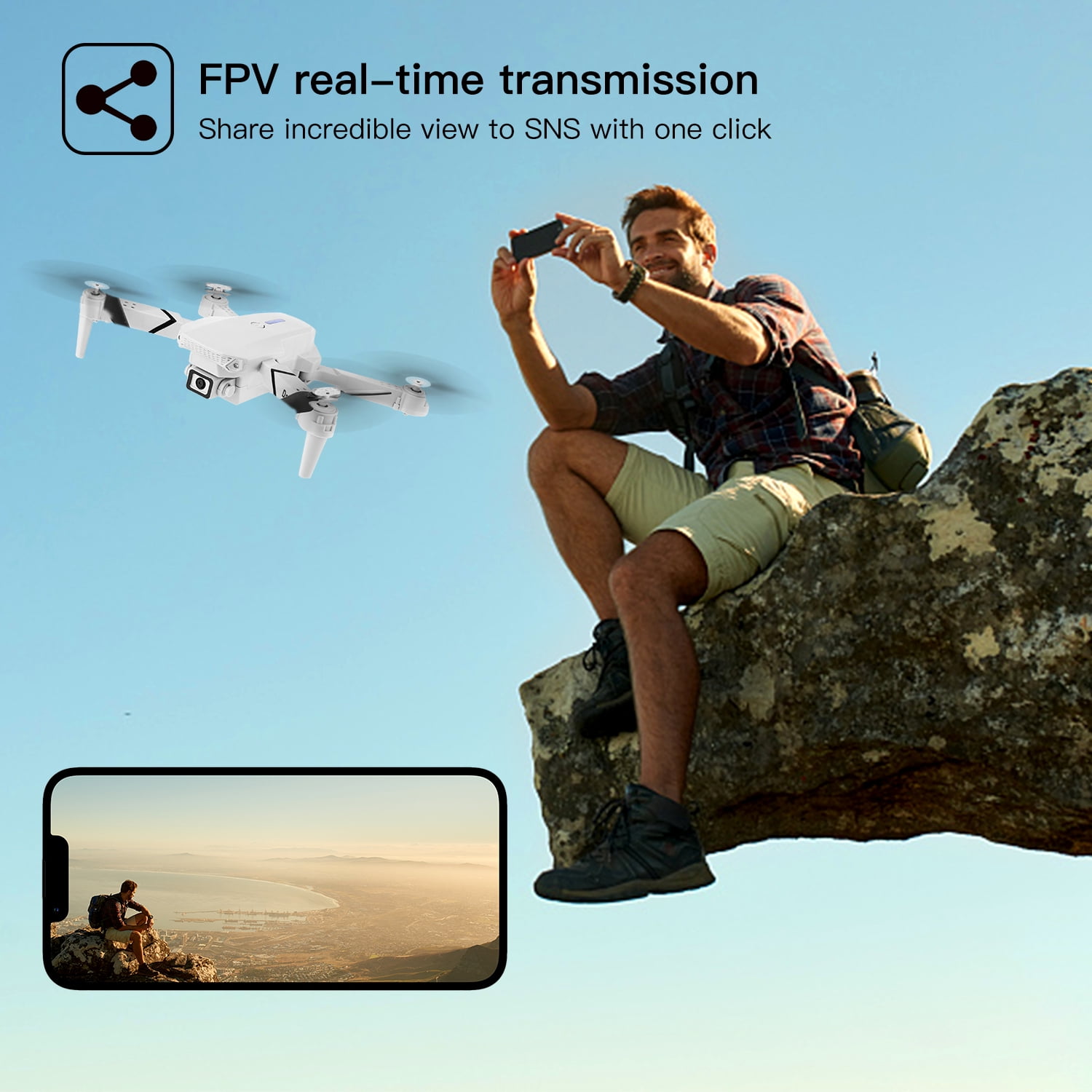 Dual Camera FPV Foldable Drone for Beginners