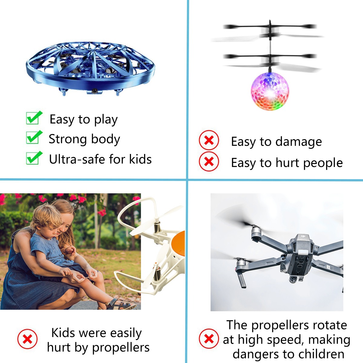Hand-Controlled Mini Drone, Perfect Kids Gift - Blue