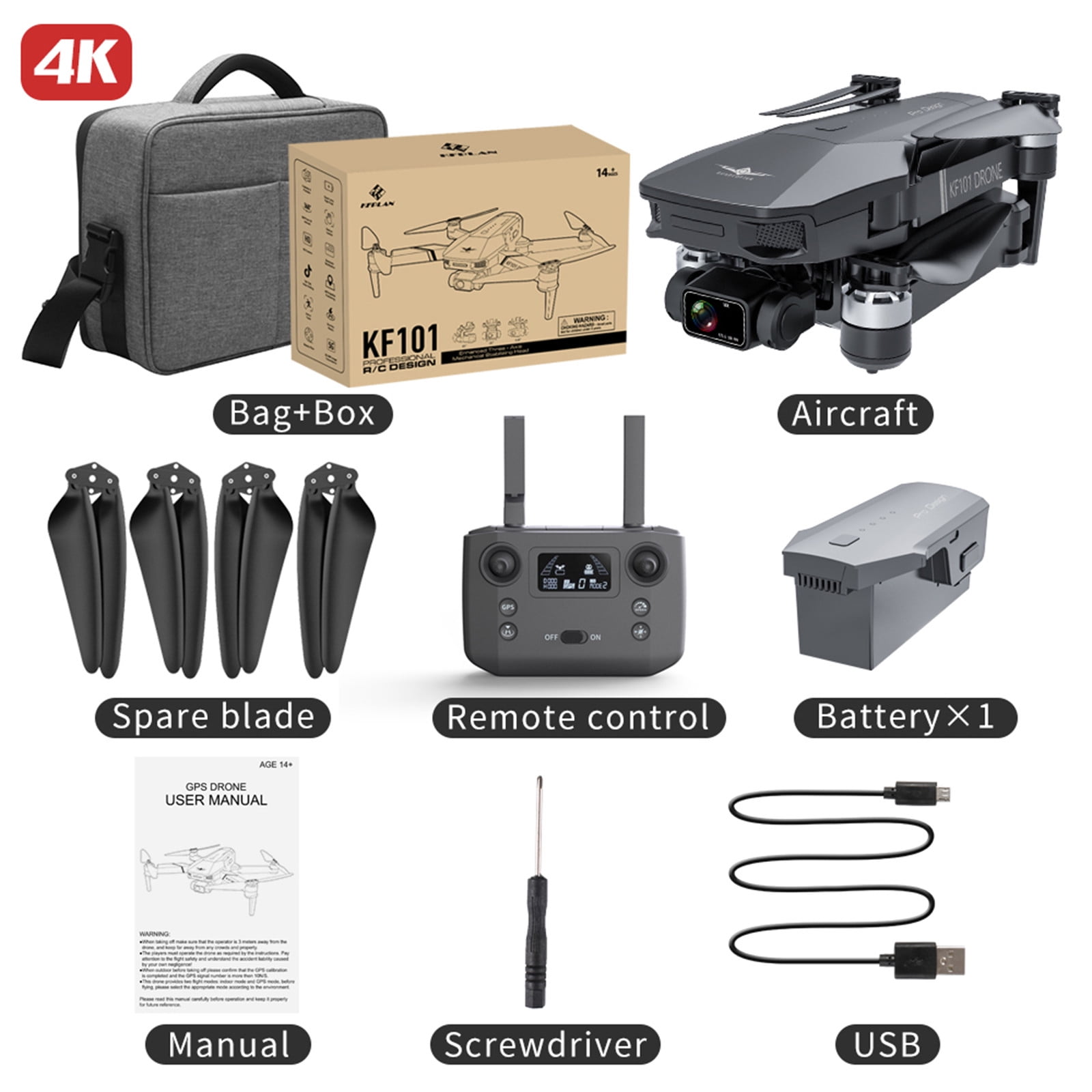 KF101 4K Camera Drone with GPS & Wifi