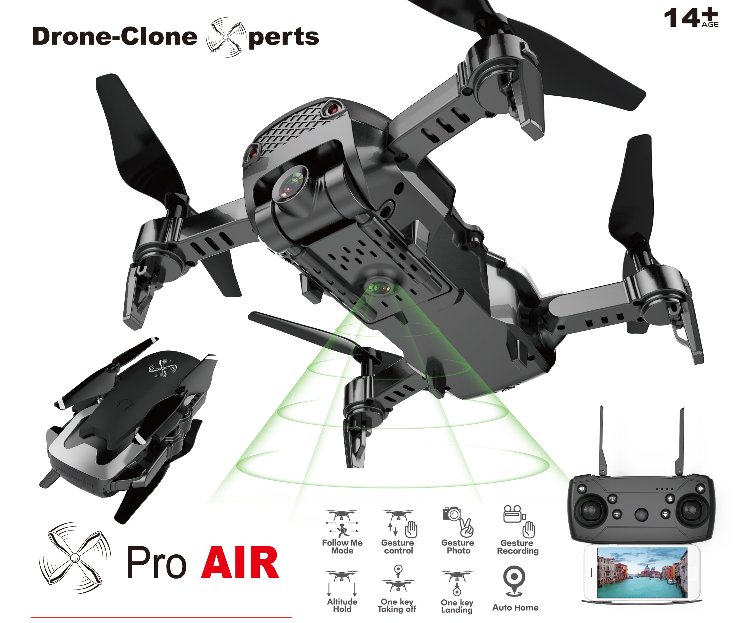 4K Dual Camera QuadAIR Drone with Gesture Control