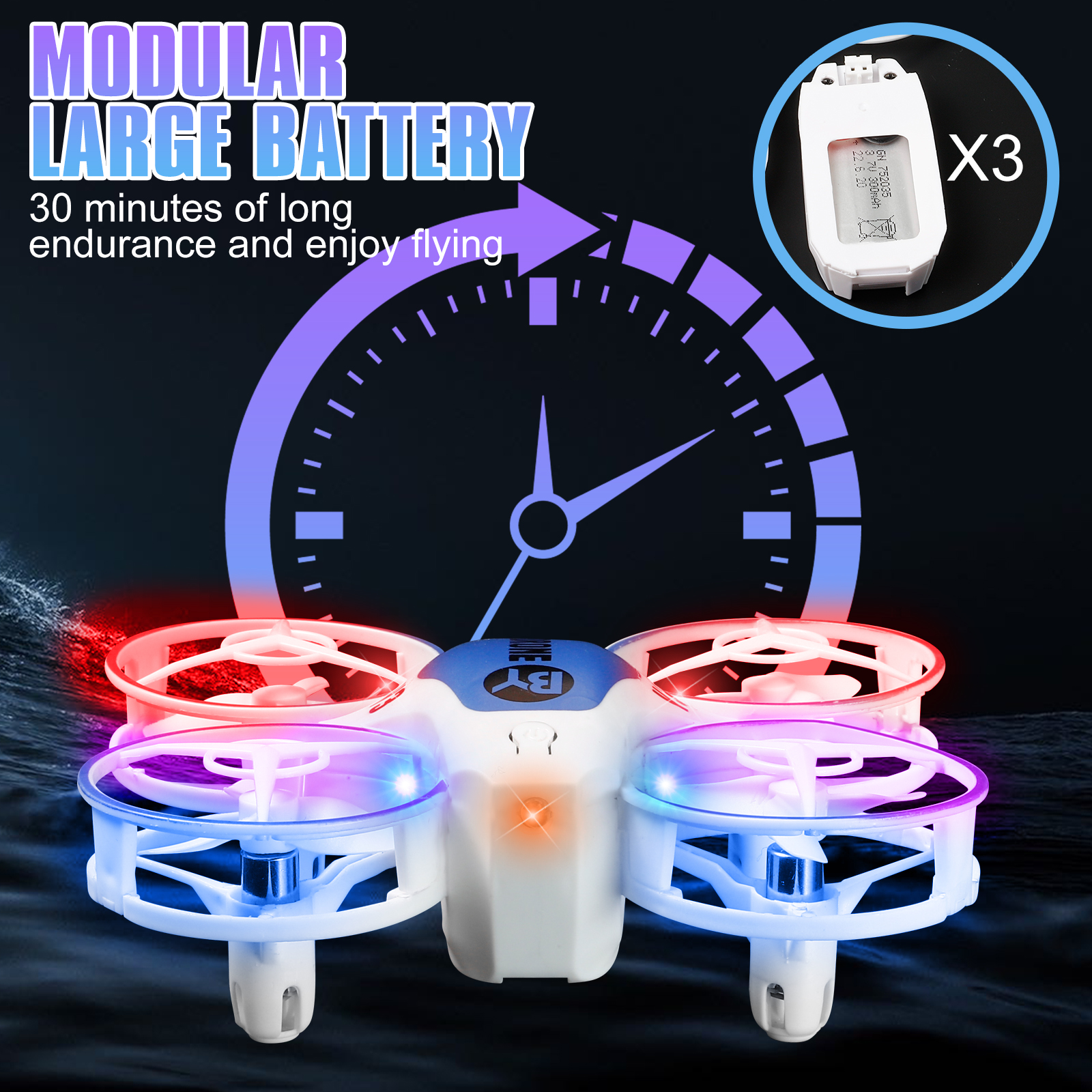 Multicolor LED Mini Drones for Kids