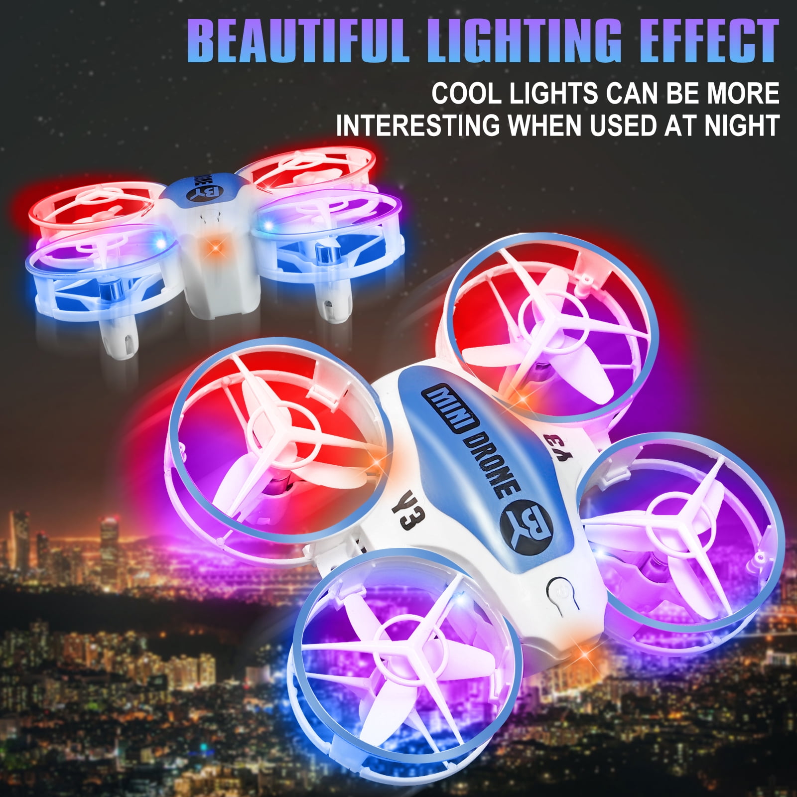 Multicolor LED Mini Drones for Kids