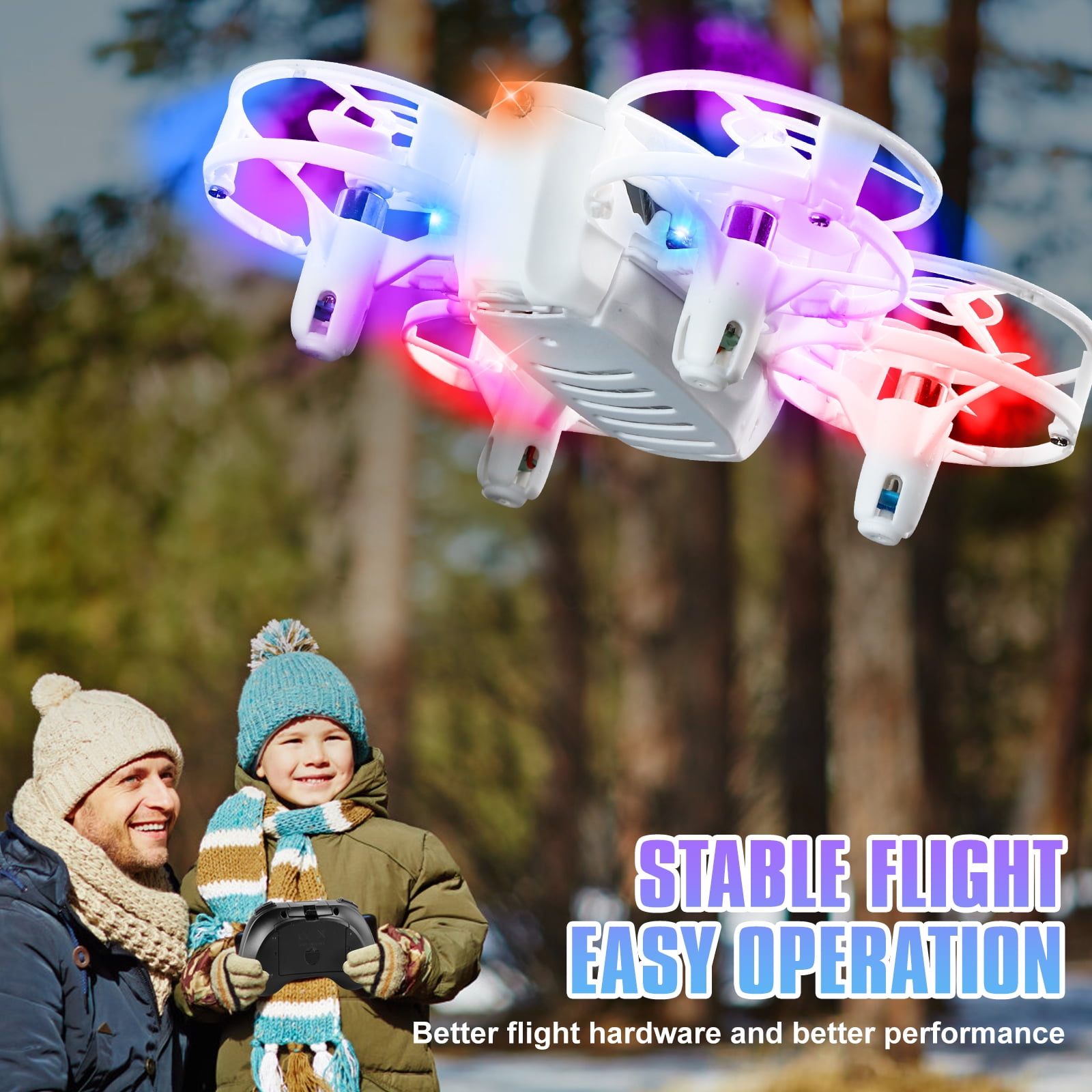 Multicolor LED Mini Drones for Kids