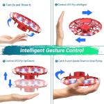 Hand-Operated LED UFO Drone for Kids - Red