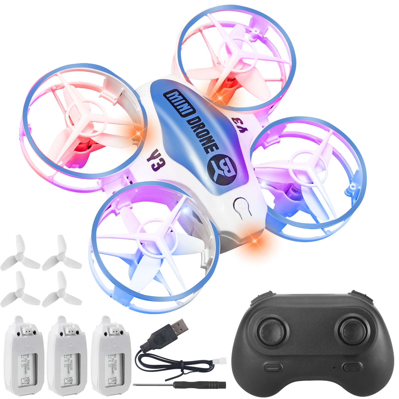 Multicolor LED Mini Drones for Kids