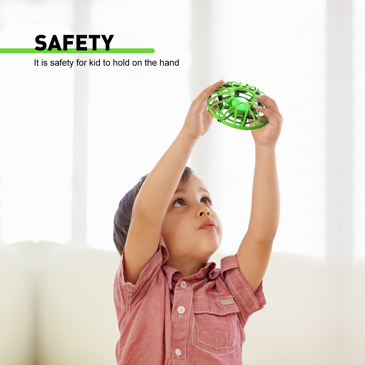 Kids' Hand-Operated UFO Stunt Drone with LED Lights