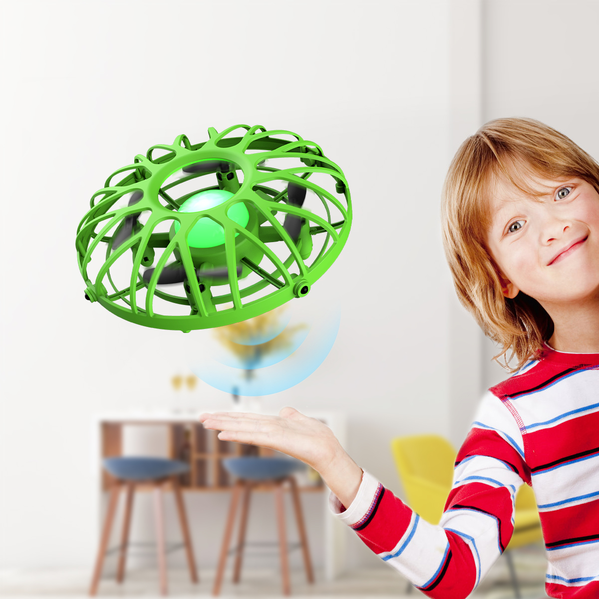 Kids' Hand-Operated UFO Stunt Drone with LED Lights