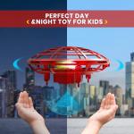 Hand-Operated LED UFO Drone for Kids - Red