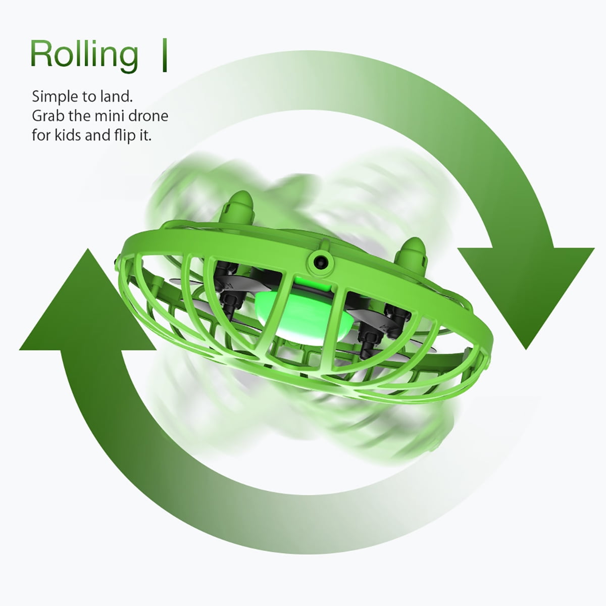 Kids' Hand-Operated UFO Stunt Drone with LED Lights